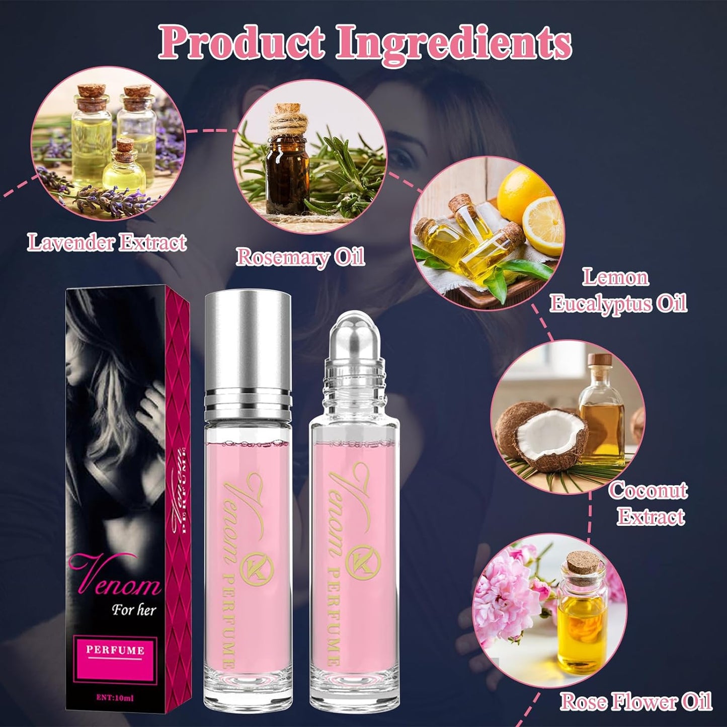 Pheromone Perfume Roll On Pheromone Perfume For Women to Attract Men Infused Essential Oil Cologne Perfume (Pack of 2)
