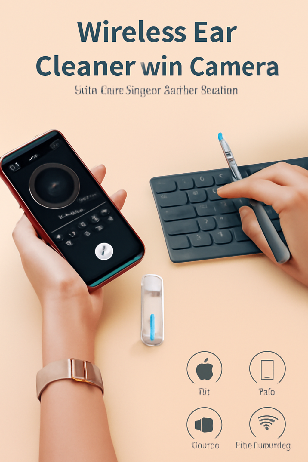Ear Wax Removal, Kit Wireless Ear Cleaner with 500W Camera 6 Led Lights, Kids Adults Ear Wax Removal Tool for iOS and Android Phones
