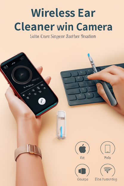 Ear Wax Removal, Kit Wireless Ear Cleaner with 500W Camera 6 Led Lights, Kids Adults Ear Wax Removal Tool for iOS and Android Phones